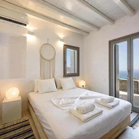 빌라 Rising Moon With Sea View & Mini Pool Near Naousa