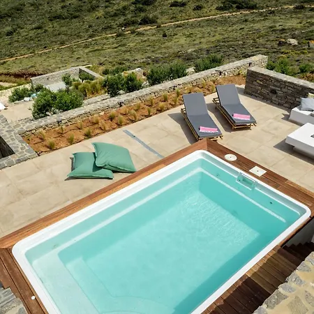 빌라 Rising Moon With Sea View & Mini Pool Near Naousa *